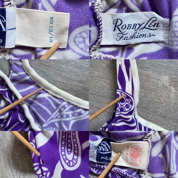 Vintage 60s 70s Dragonfly Swimsuit Bikini / ROBBY LEN FASHIONS / Sz 13/14 Retro - Picture 8 of 8